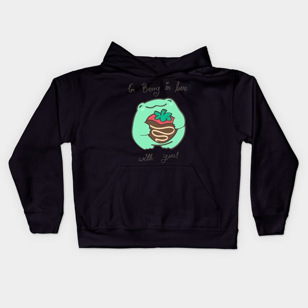 I’m berry in love with you frog valentine Kids Hoodie by IcyBubblegum